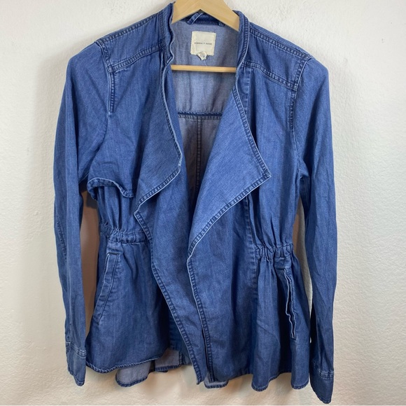 silence + noise Jackets & Blazers - Urban Outfitters Silence + Noise Med Kirra Swing Chambray Denim Waterfall Jacket